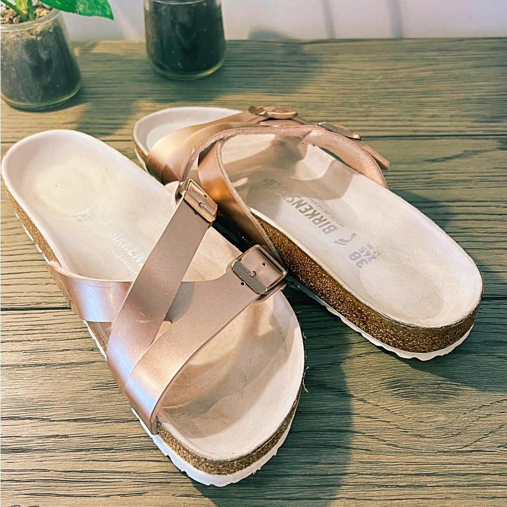 Birkenstock Rose Gold Yao Balance Women's Sandals, Size 38, Narrow. - Picture 12 of 16